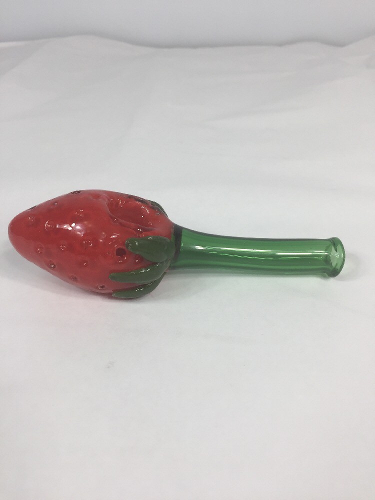 NEW USA TOBACCO SMOKING BLOWN GLASS STRAWBERRY RED GREEN SPOON SB1678 HOOKAH