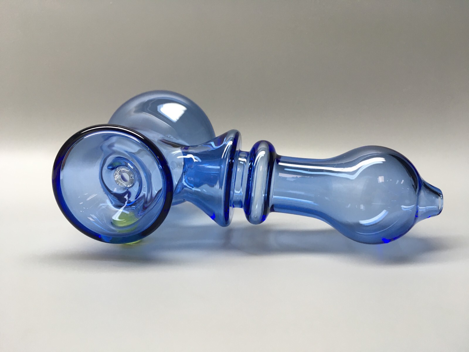 6 Inch Blue Bubbler Glass Hand Pipe Bowl w/ green air vent,Handmade(Tobacco Use)