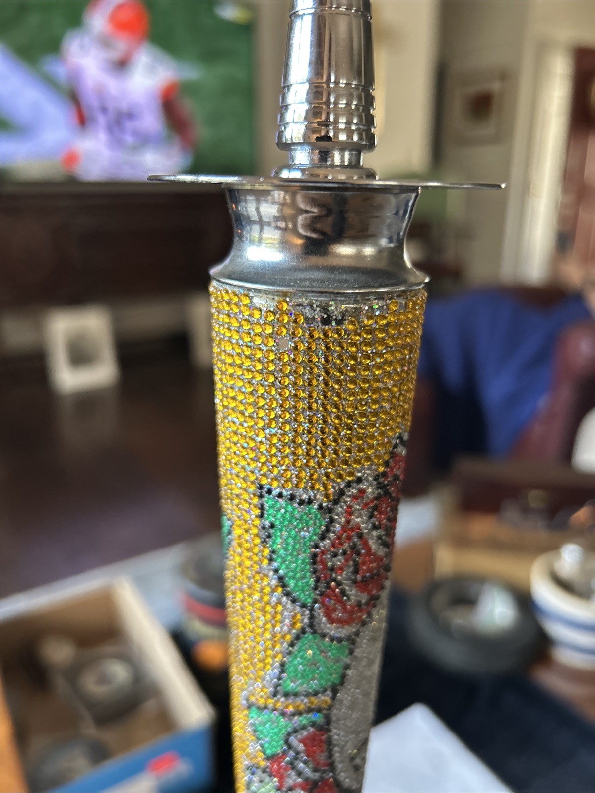Hookah Gold Cut Glass Stainless Steel and Grateful Dead? Skull And Roses Parts