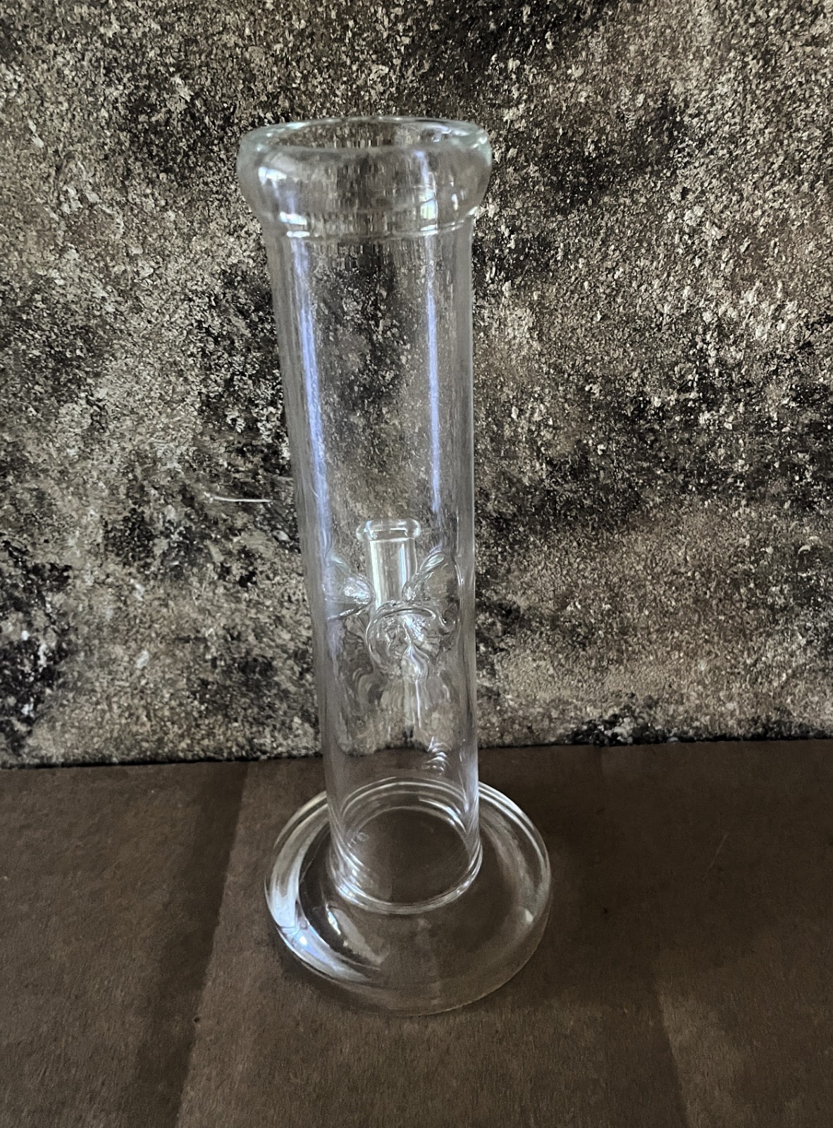 8&Prime; Straight All Clear Bong Ice Catcher, Slide in Stem with Bowl Attached