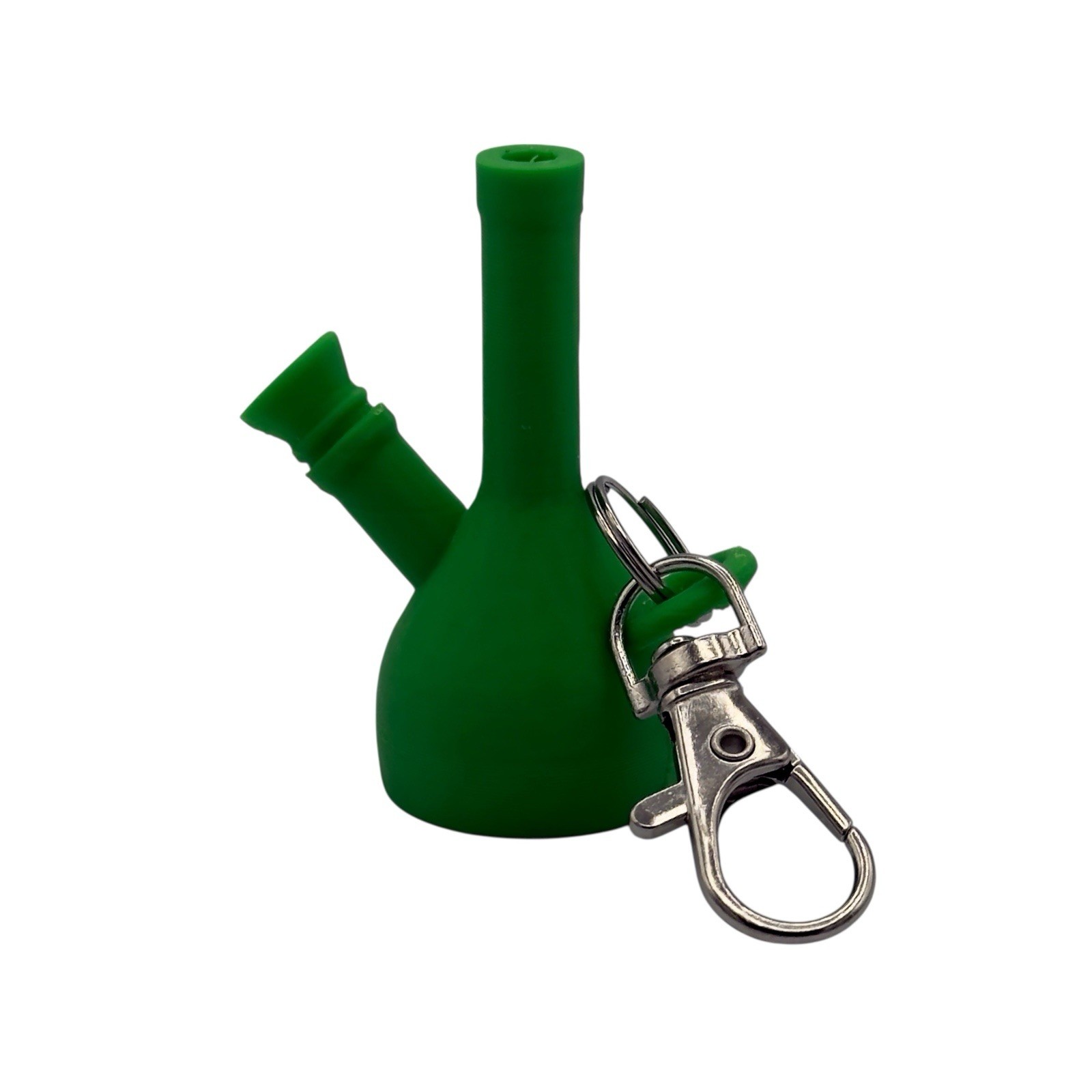 Mini Bong Water Pipe Keychain w/ Clip On – Green Novelty Accessory
