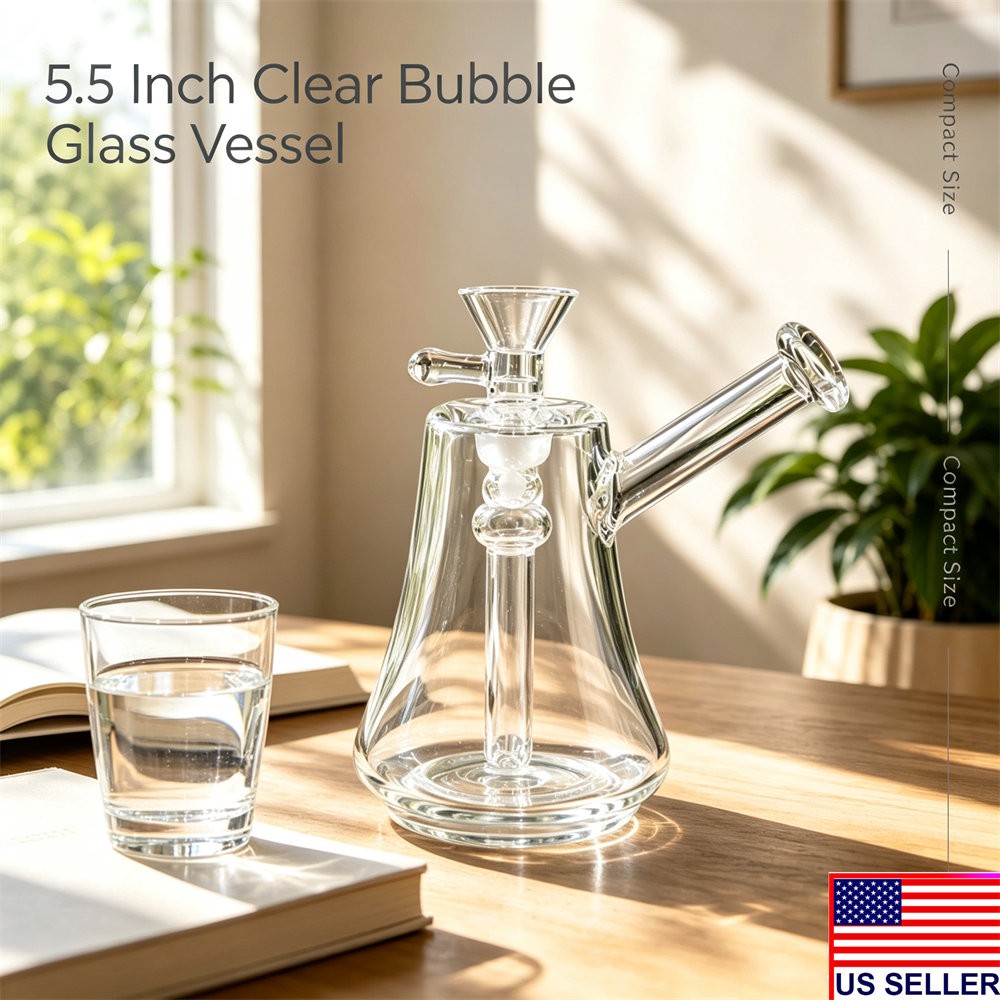 5.5&Prime; Thick Hammer Glass Bubbler Bong Carb Hole Premium Quality Water Pipe Hookah