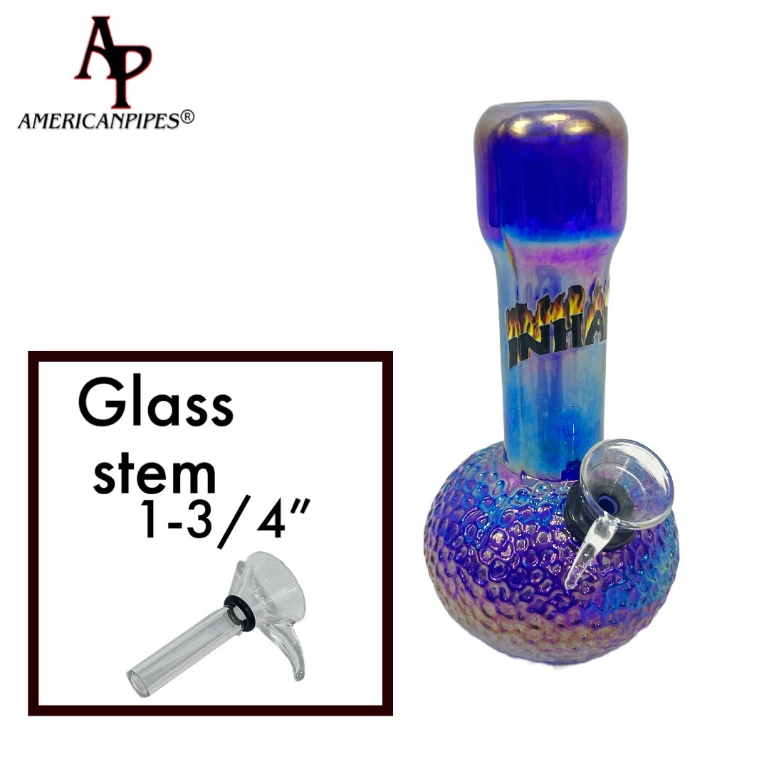 6” Little Bubble Water Pipe/ Heavy Soft glass Pipes By INHALE & AmericanPipes