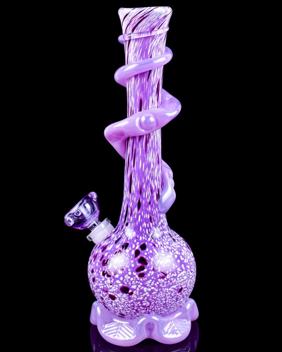 THICK 12&Prime; SPHERICAL Beaker Tobacco BONG Glass Water Pipe HEAVY PURPLE Bong *USA*