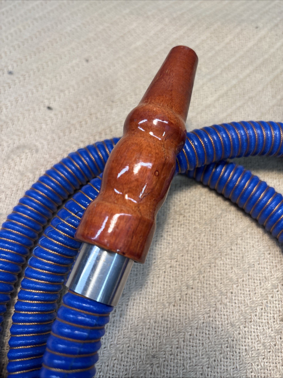 Hookah Hose 68 inch Wood/Metal metal Ends Royal Blue