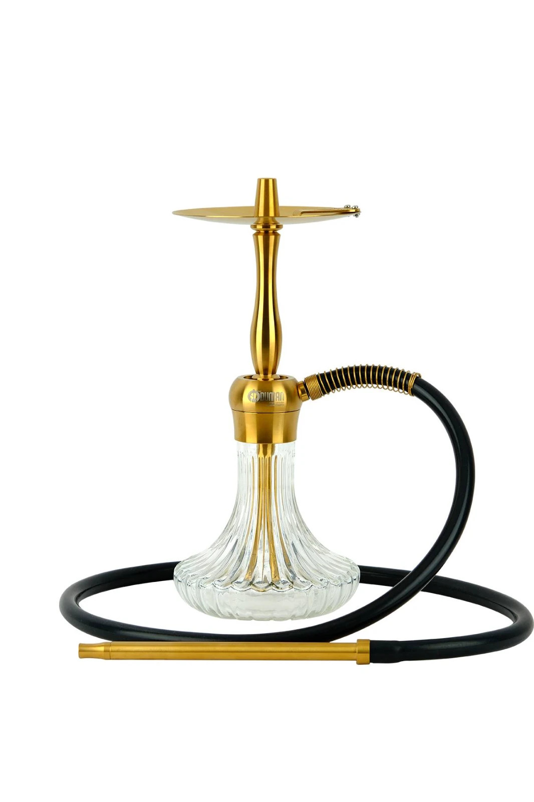 ODUMAN Velos Gold Body Clear Glass Hookah Shisha Waterpipe Carry Bag