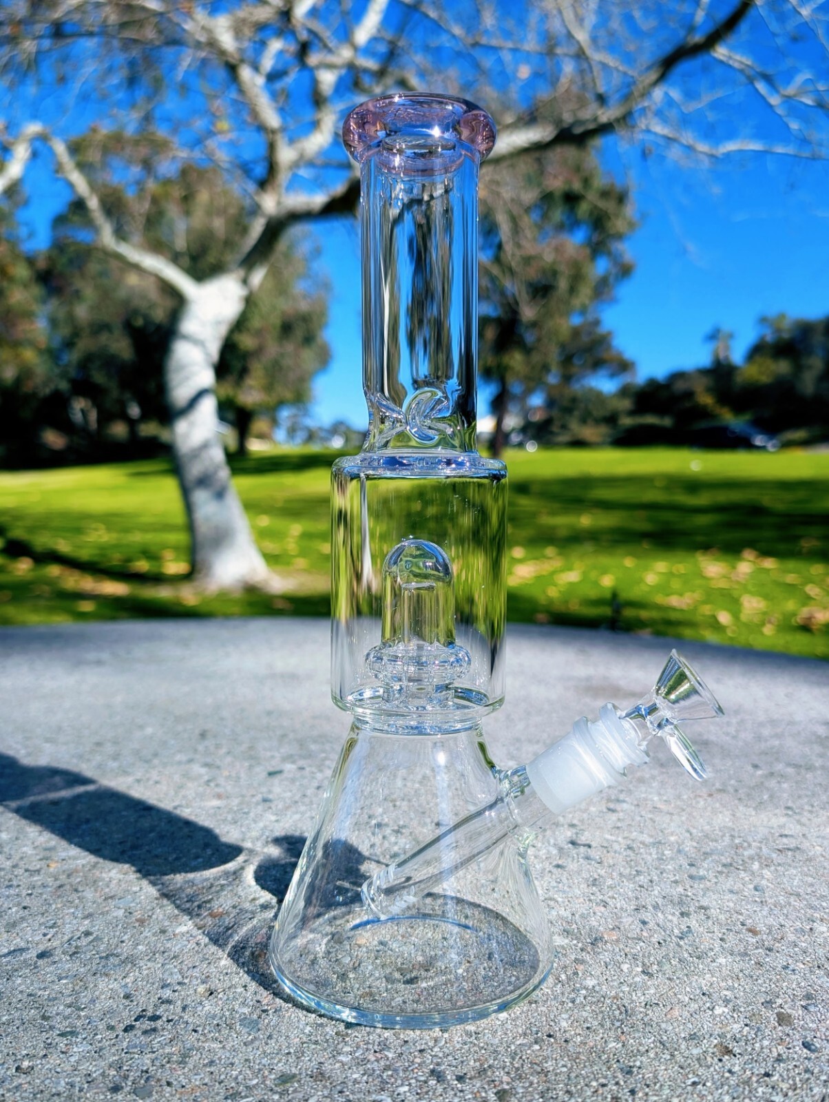11&Prime; Pink Matrix Perc Premium Quality Glass Tobacco Smoking Water Pipe Hookah