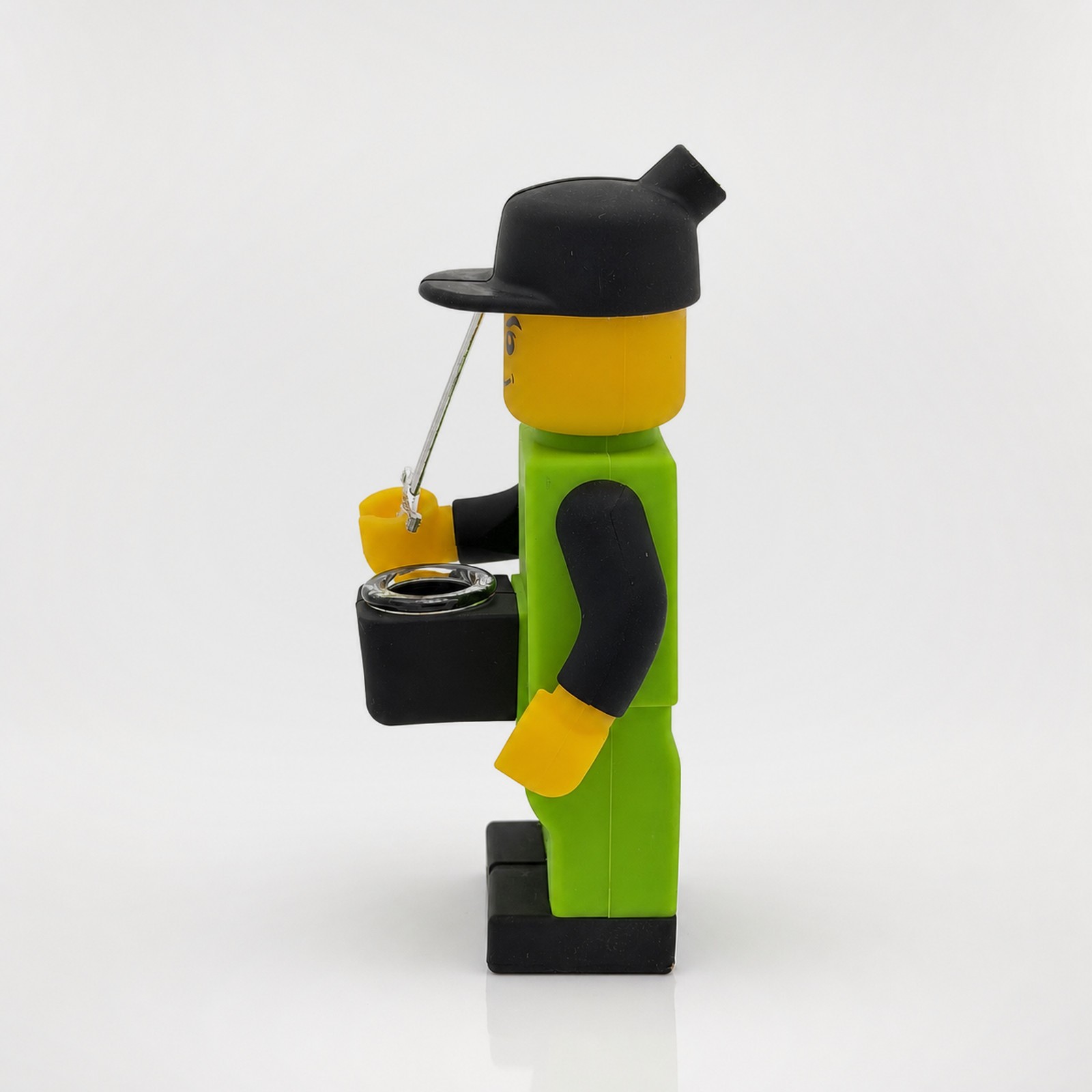 6&Prime; Green Cube Head Swordsman Silicone Water Pipe Bong Glass Bowl Smoking Tobacco