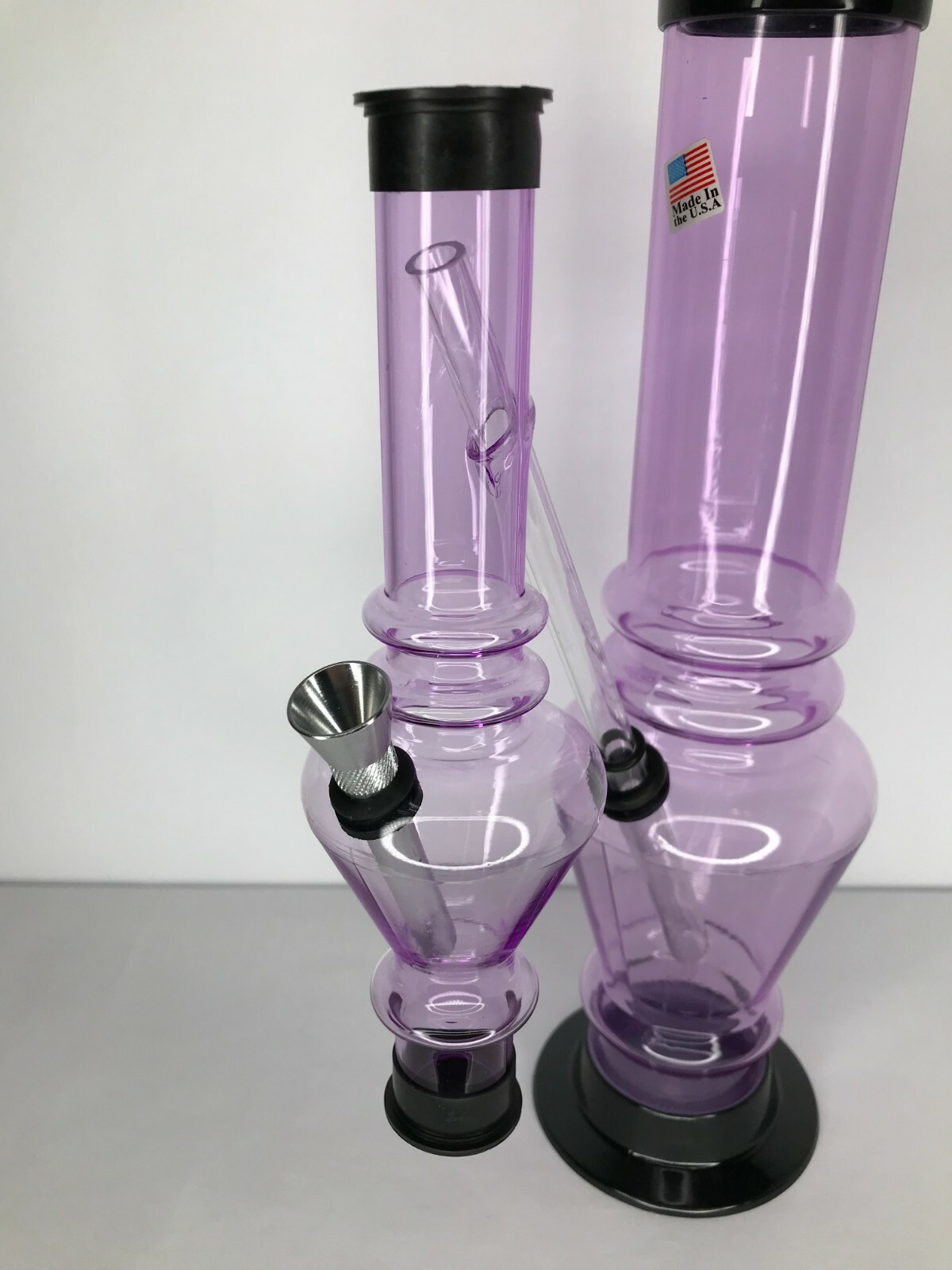 Acrylic 12&Prime; Inch Purple Cone Design HOOKAH WATER PIPE BONG With Ash Catcher