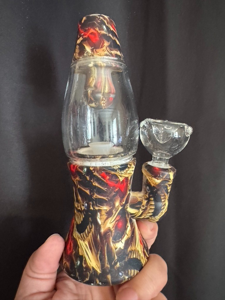 Bong 8&Prime; Inch LAVA LAMP BONG Silicone Glass Water Pipe Bubbler
