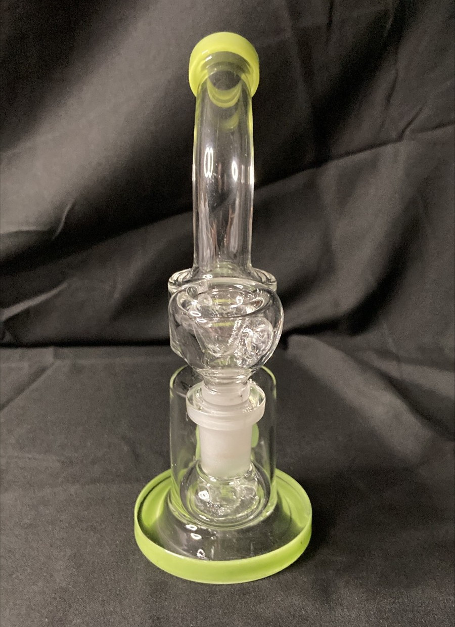 Ball Quad Flow Percolator Stemless Water Pipe | Neon Yellow | 7&Prime;
