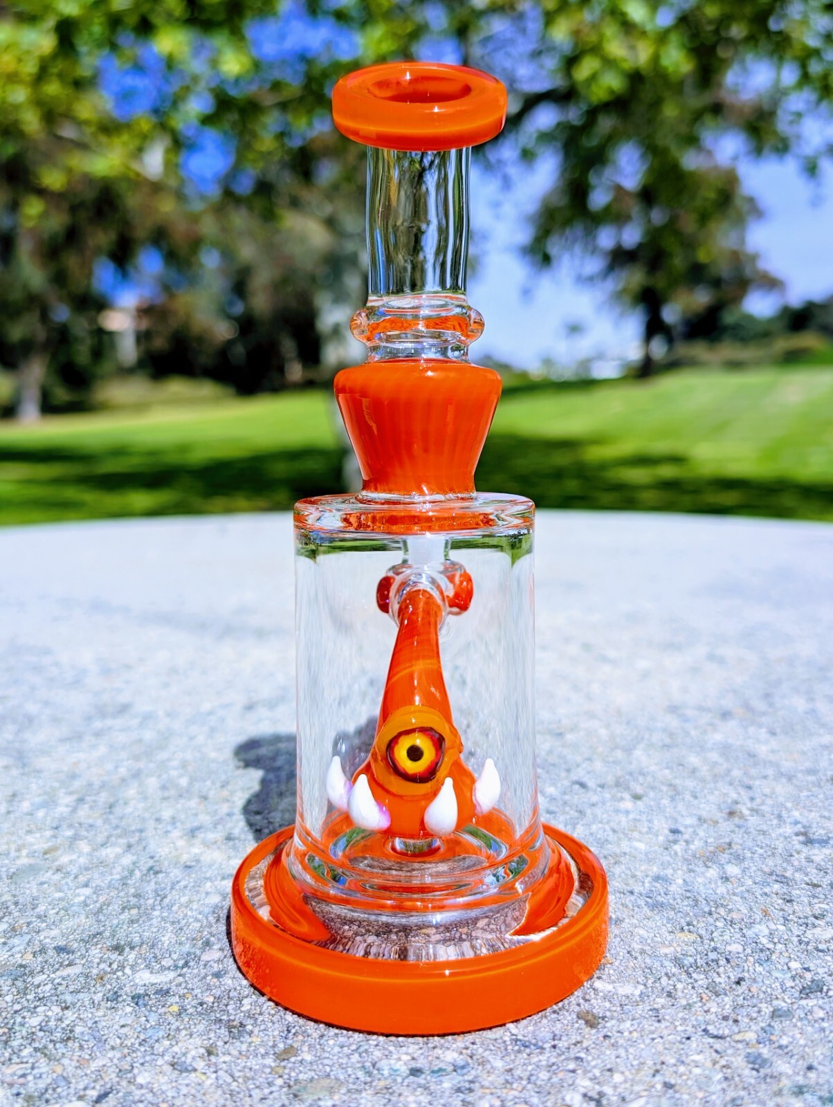 8&Prime; Orange Cyclops Bong With Screen Filter Bowl Premium Quality Water Pipe Hookah