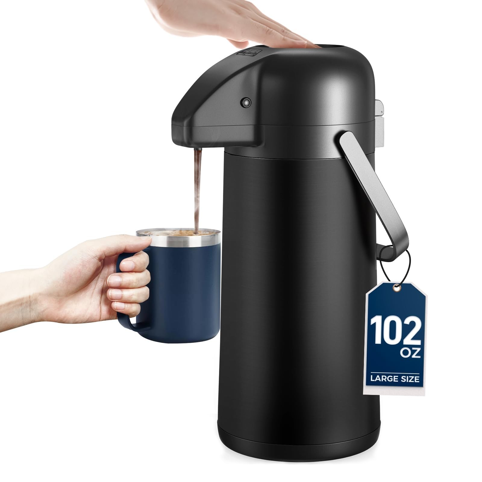 Coffee Carafe for Keeping Hot – Gezoss 102OZ / 3L Airpot Coffee Dispenser wit…
