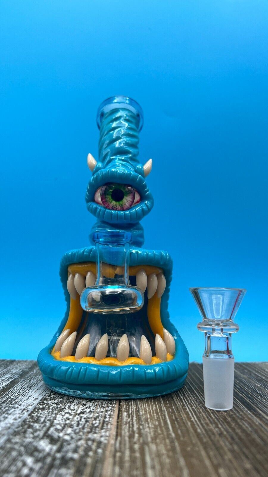 7&Prime; Cool Monster Glass Water Pipe Bong Bubbler W/ Percolator Hookah