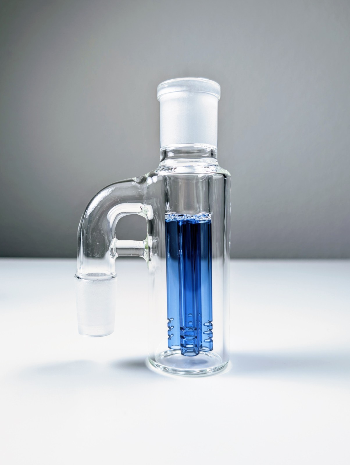 Premium Thick 18mm 90° Blue Quad Tree Perc Ash Catcher Tobacco Water Pipe Bong