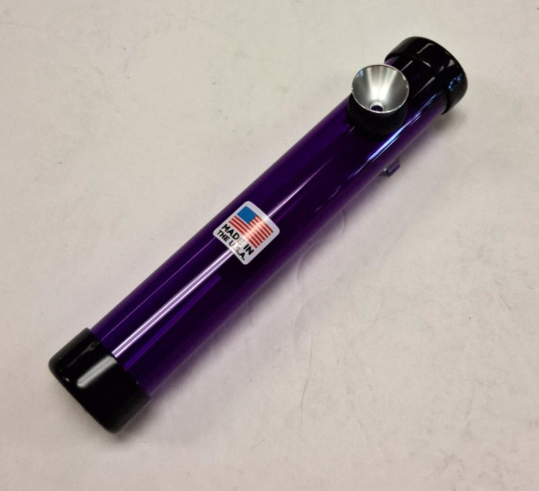 6&Prime; PLASTIC ROUND STEAMROLLER METAL BOWL TOBACCO SMOKE HANDPIPE PURPLE 1&Prime;M