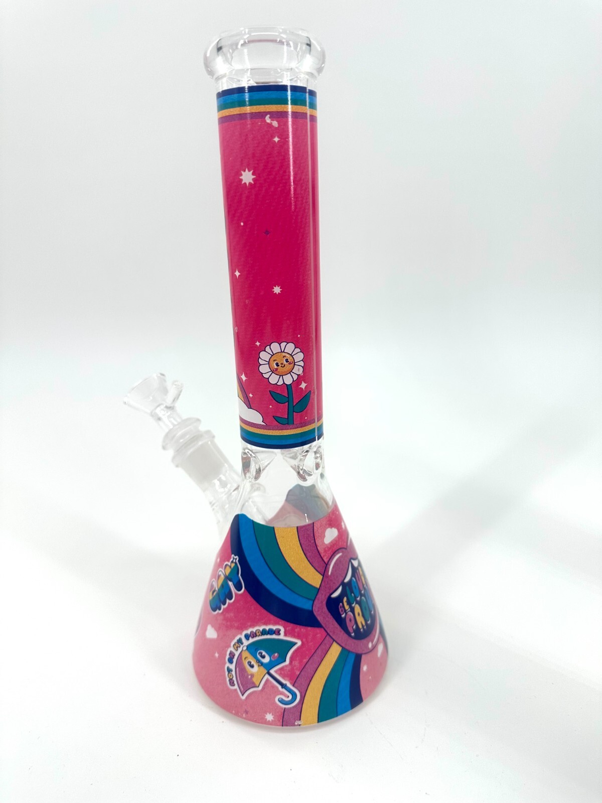 11&Prime; Cute Cartoon Heavy Glass Bongs Filter 14mm Bowl Bubbler Girls Gift