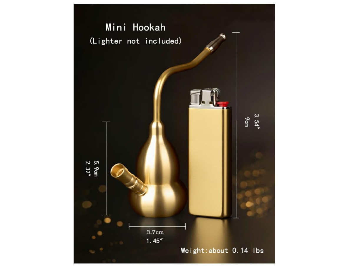 Mini Gold Hookah Set Portable Gourd Shisha Kit with Filters & Tools
