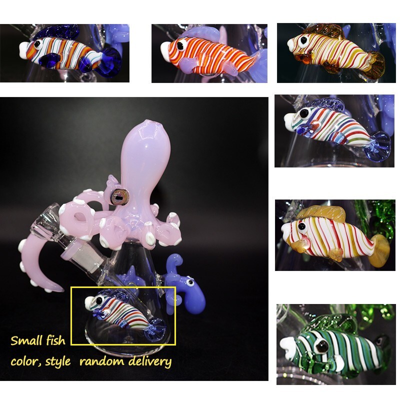 5.7&Prime; Pink Octopus Smoking Water Pipe Handmade Glass Bong Bubbler with 14mm Bowl