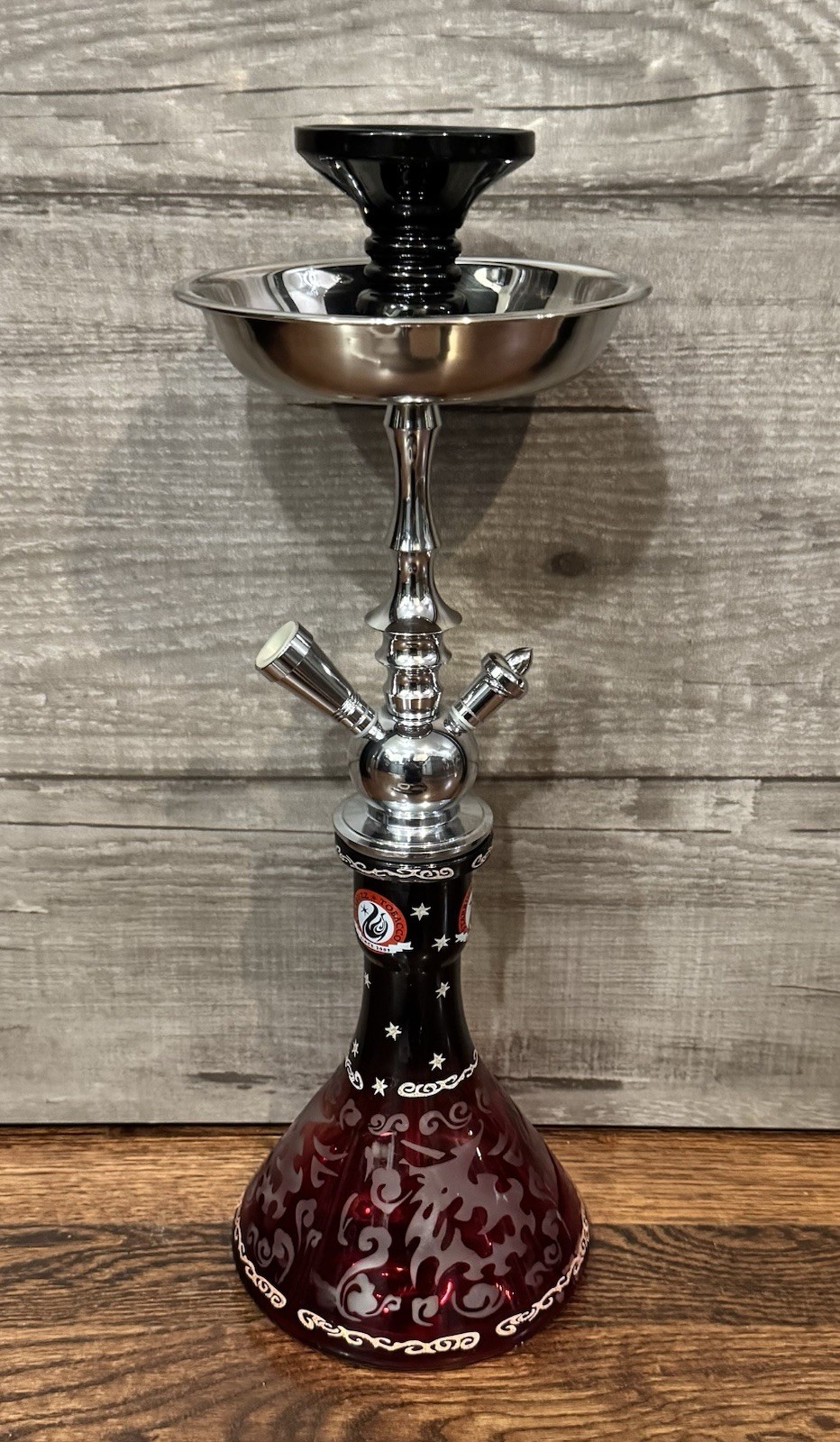 Starbuzz Unicus 17” Hookah Shisha Water Pipe 1 Hose Complete Set Glass Base Red