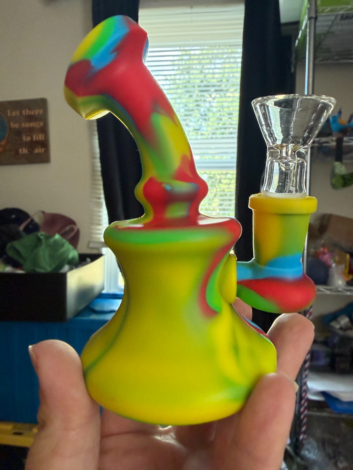 Mini 5 inch Silicone Hookah Smoking Bong Shisha Water Pipe Glass Bowl