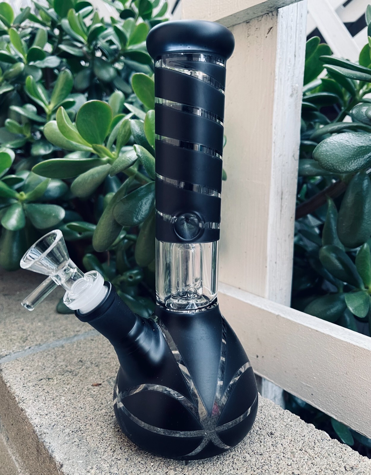 9inch Hookah Glass Water Tobacco Pipe Bong Thick Bubbler Percolator Beaker Black