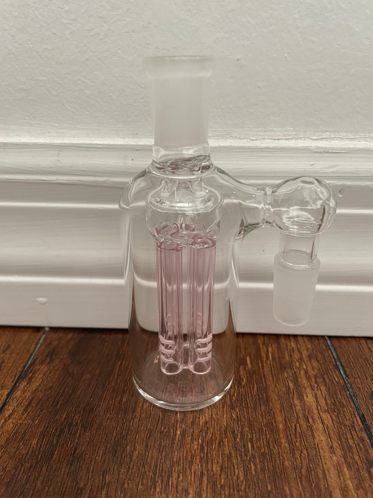 14MM PINK CLEAR HOOKAH WATER PIPE ASH CATCHER 4ARM TREE PERC 90DEGREE