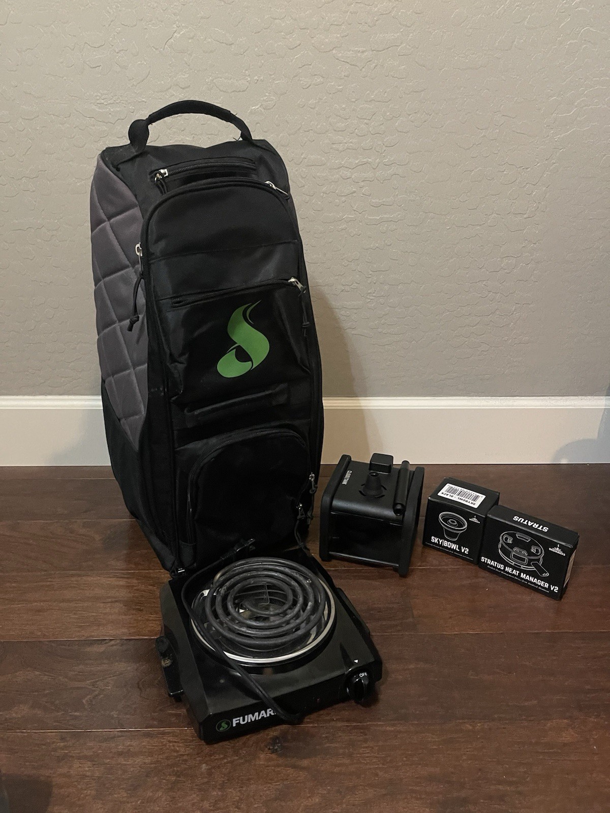 Shishabucks | Cloud|Micro Hookah | Double Black with Backpack