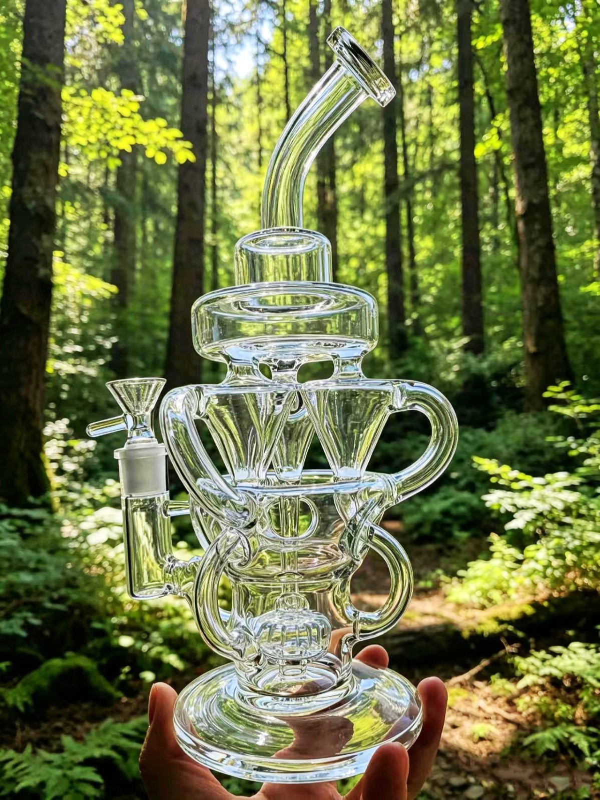 big recycle rig three pipes fab egg shisha matrix Glass Water Pipe bong Hookah