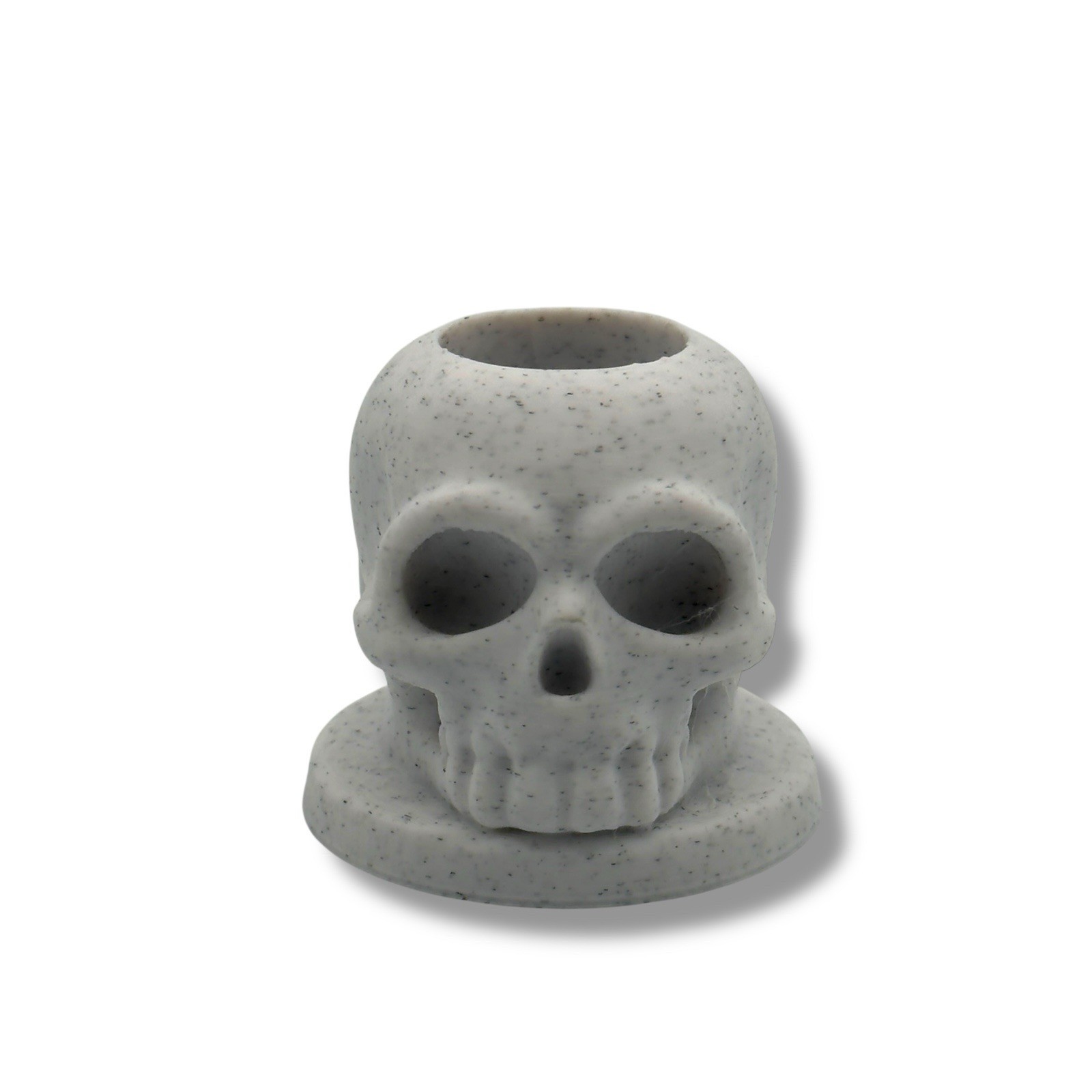 18MM Slide Bowl Stand Display Holder – Made In USA – WHITE MARBLE – SKULL