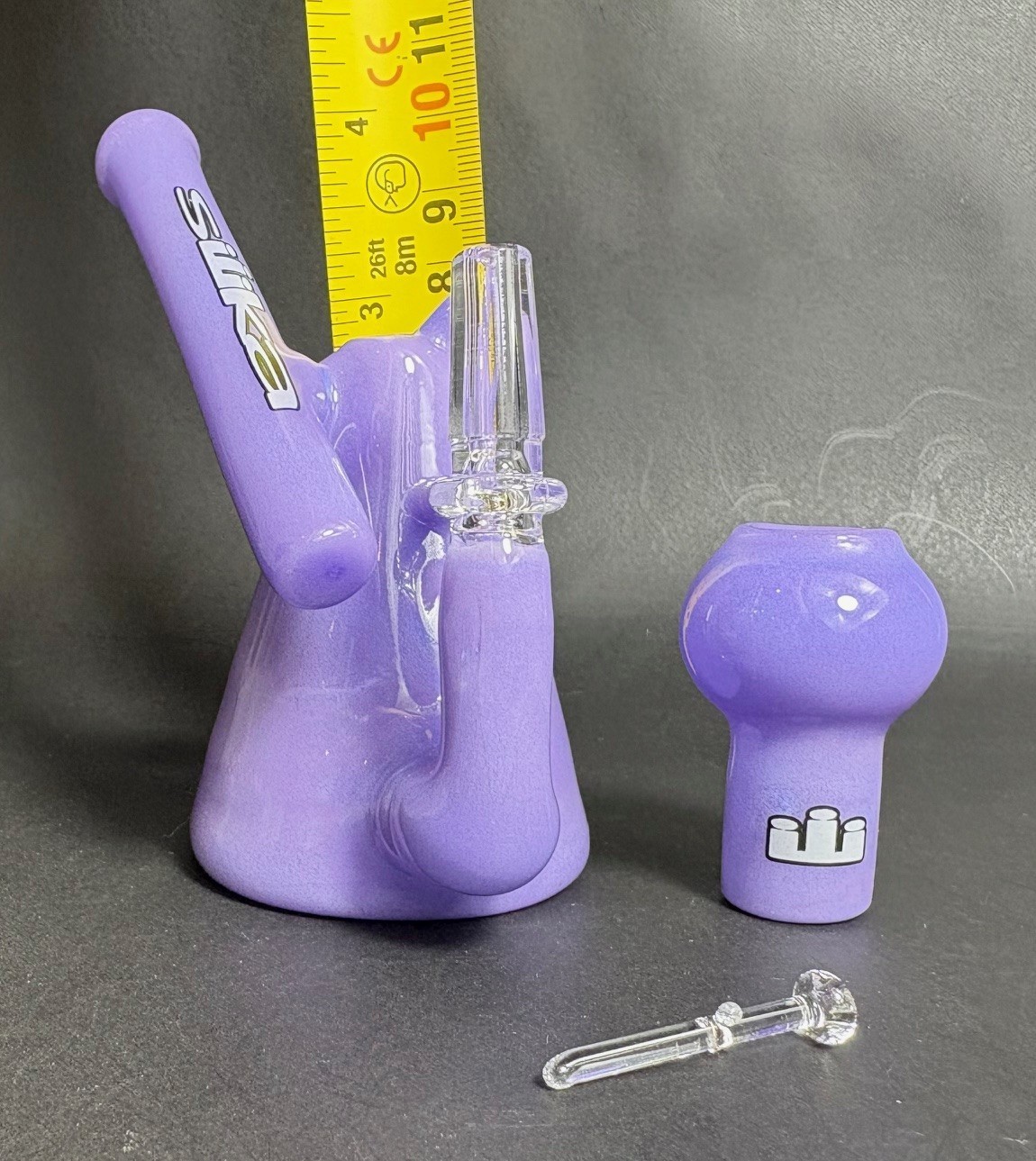 Silika Glass Pastel Purple 10mm Micro Cone Rig Heady w/ Dome & Nail Hookah Pipe