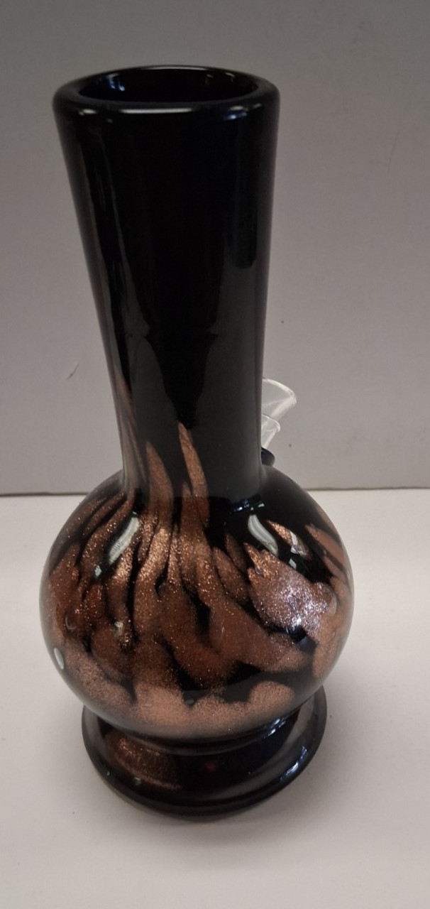 6.25&Prime; HEAVY SOFT GLASS WATER PIPE BONG HOOKAH BUBBLE PULL BOWL CARB BLACK GO 227