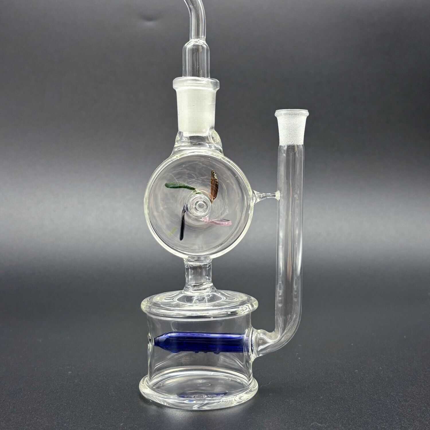Mini 5.3&Prime; Glass Windmill Spin Bong Recycler Hookah Water Pipe Smoking Percolator
