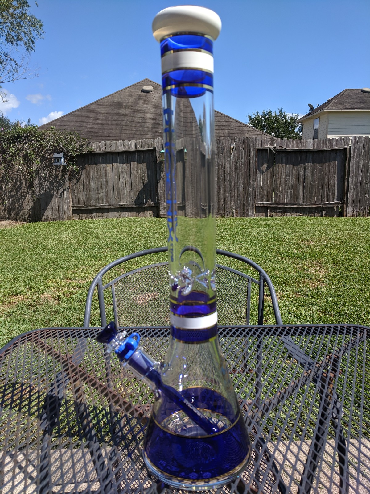 Phoenix Star – 18&Prime; Inch (XL) Glass Beaker Water Pipe Bong – 14mm – Royal Blue