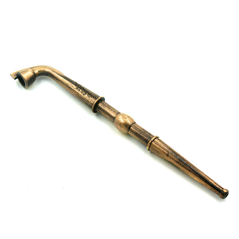 9.2&Prime; Handwork jade & Brass Carved Usable Health Smoking Tool Pipe Detachable