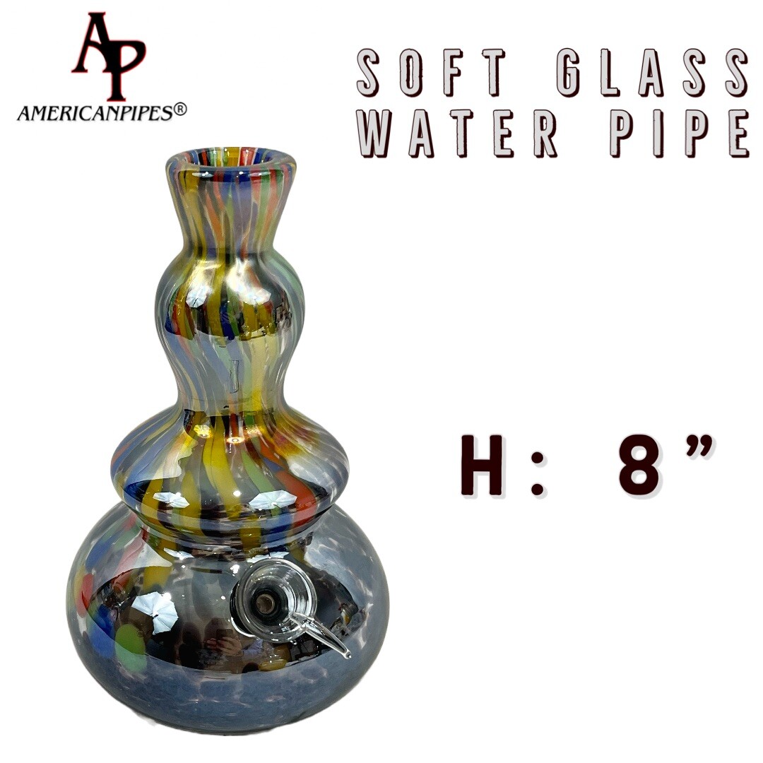 8” Water Pipe/ Heavy Soft glass Pipes By INHALE & AmericanPipes