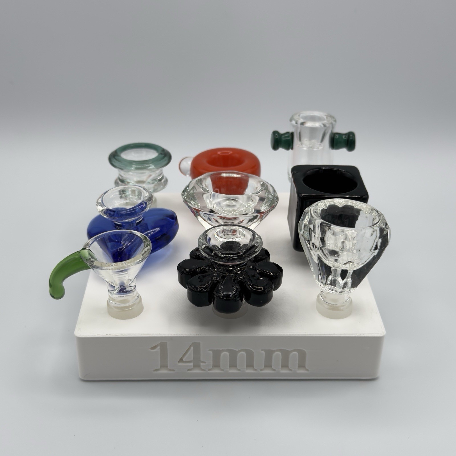 14mm 9 Piece Slot Display Stand For Water Pipe Bong Hookah Slides (Stand Only)