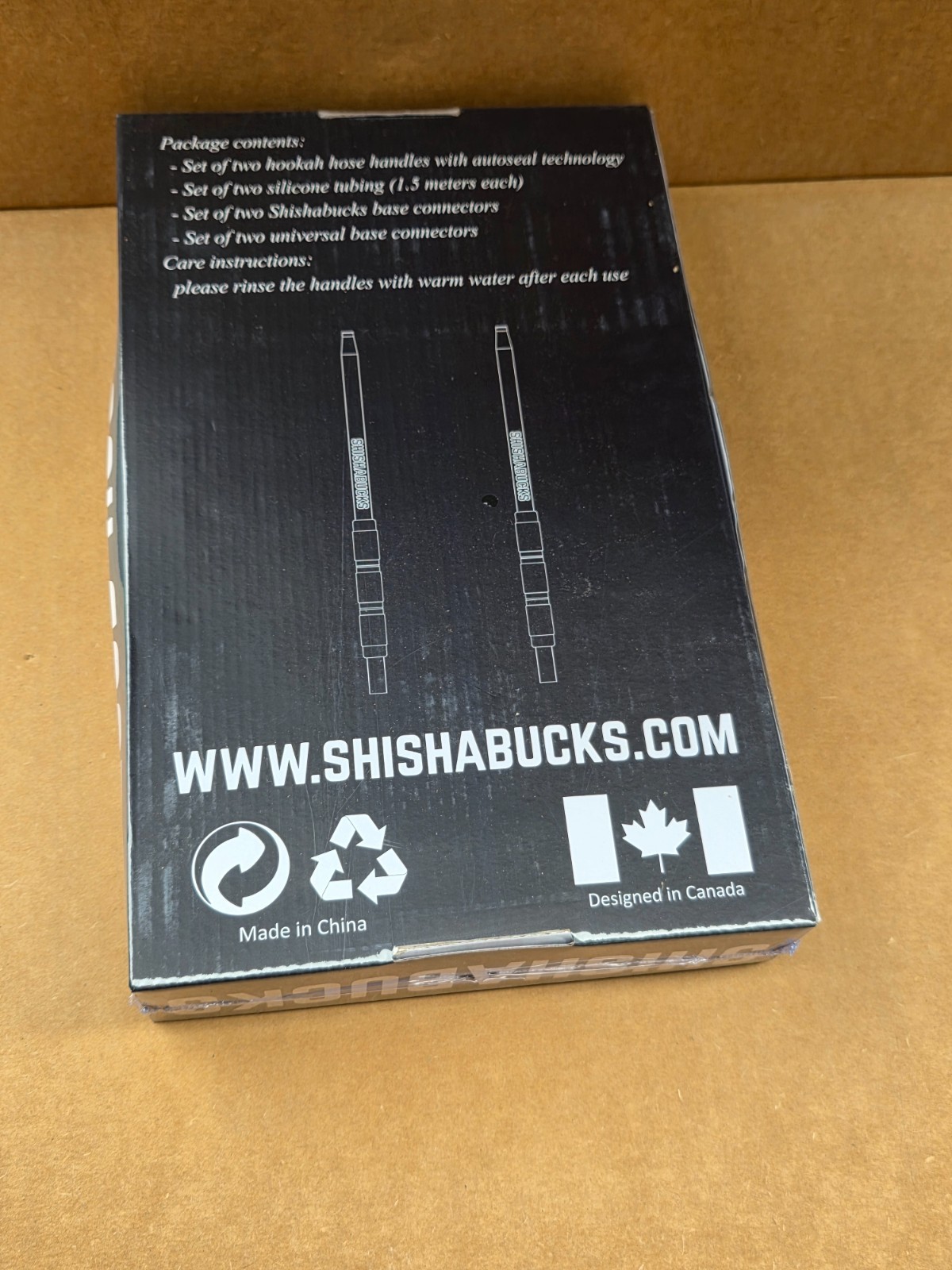 Shishabucks Cloud Hose V2 Autoseal Hookah Dual Hose Set Silicone Matte Black