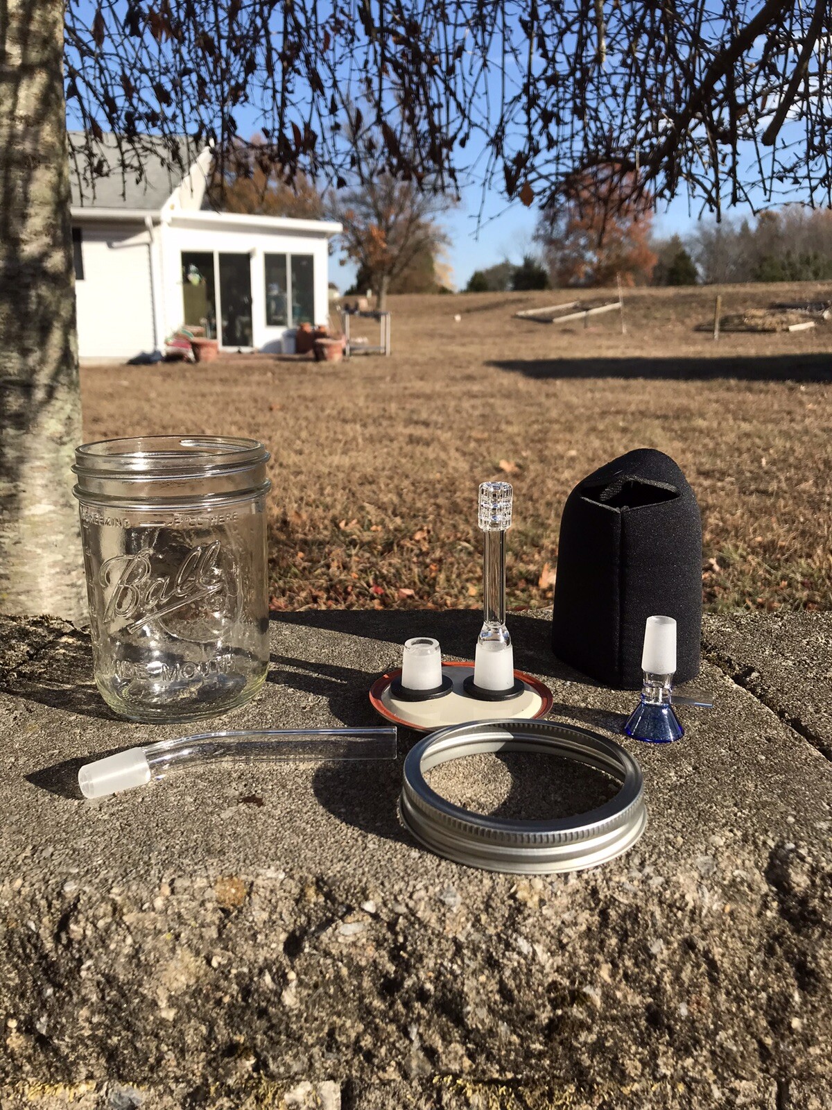 Matrix Downstem Mason Jar Water Pipe 16oz 14mm Bowl Bong Bubbler Mouthpiece