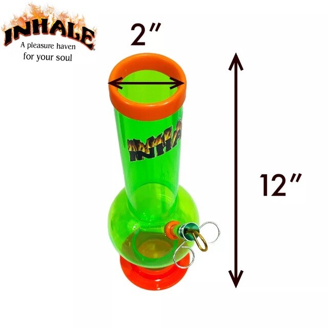 Inhale®️ 2X12&Prime; BUBBLE ACRYLIC HOOKAH WATER PIPE PULL STEM & POKER US MADE