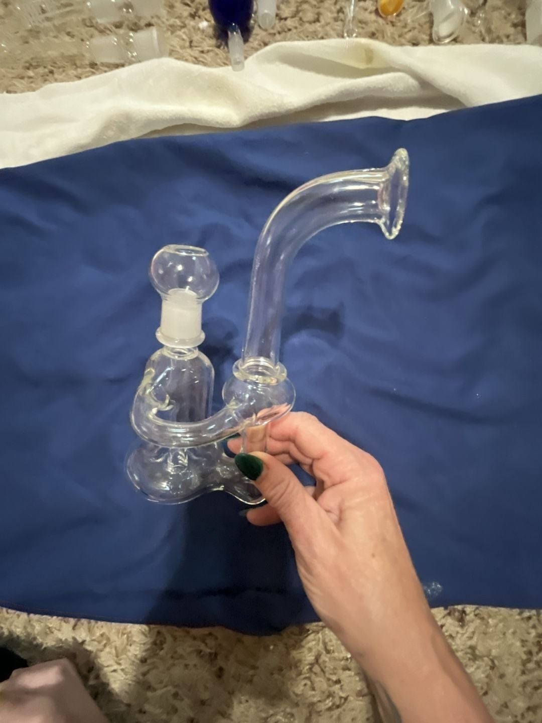 Clear Glass Recycler Rig with Stemline Perc
