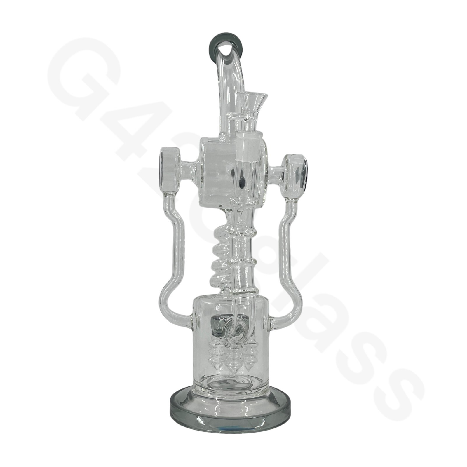 🔥 18 Inch Lookah Glass Twisted Recycler with Multiple Chamber Pipe Hookah Bong