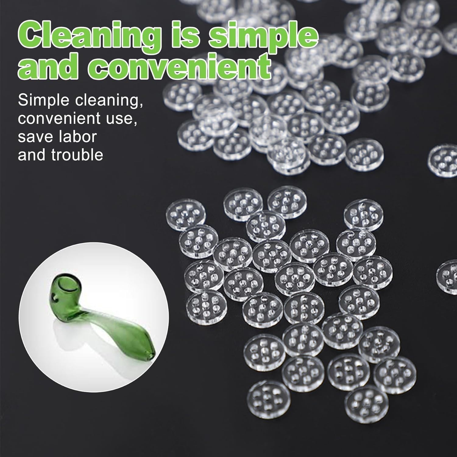 30-Pack 8Mm High-Borosilicate Glass Screens with 7 Honeycomb Holes for Pipes and