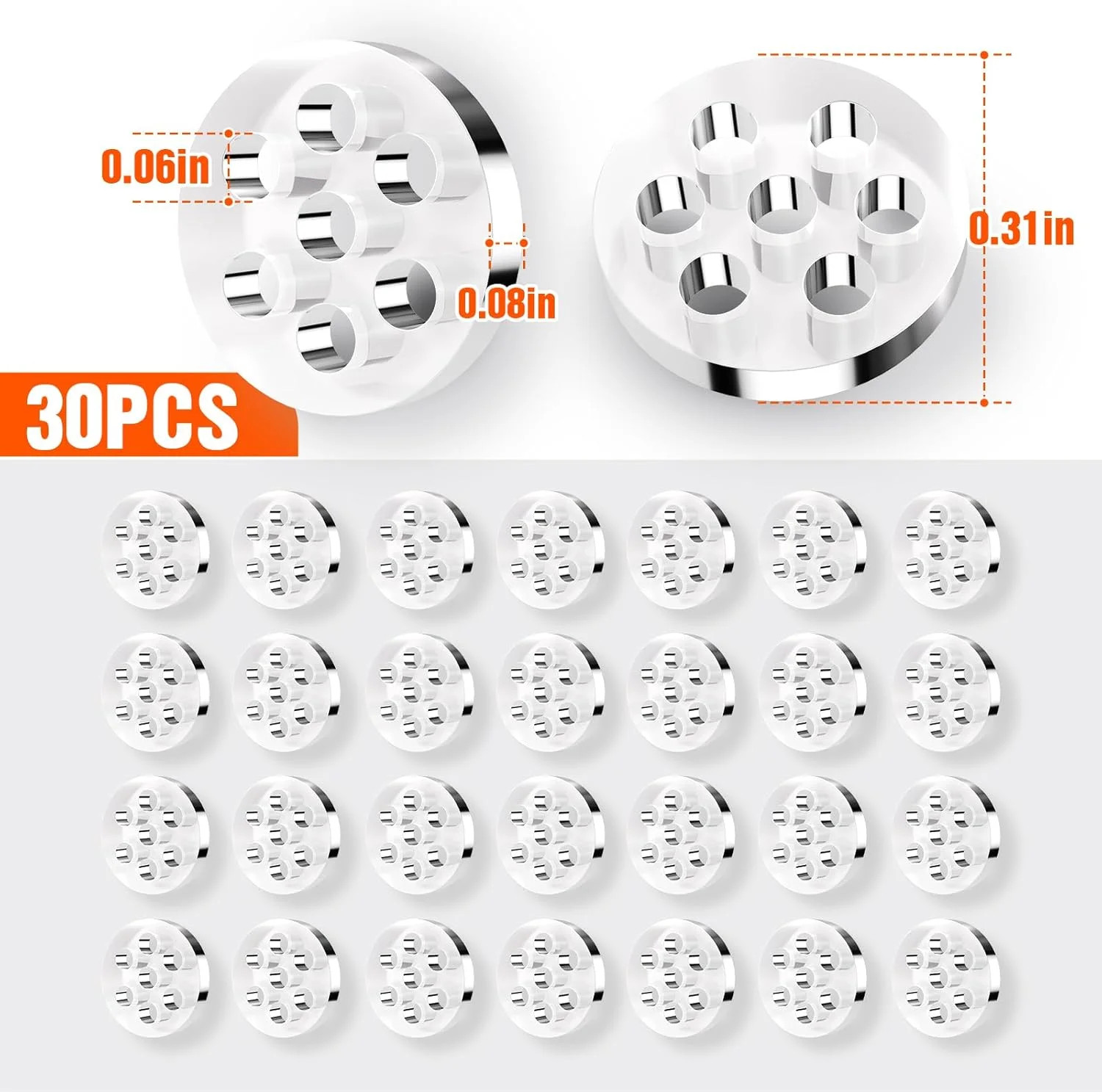 30 Pcs High Borosilicate Glass Screens for Pipes and Bowls, Glass Screen Filters