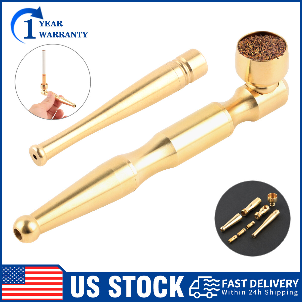 Portable Smoking Pipe Pure Copper Tradition Mini Tobacco Scoop Kit Men Gift 2025
