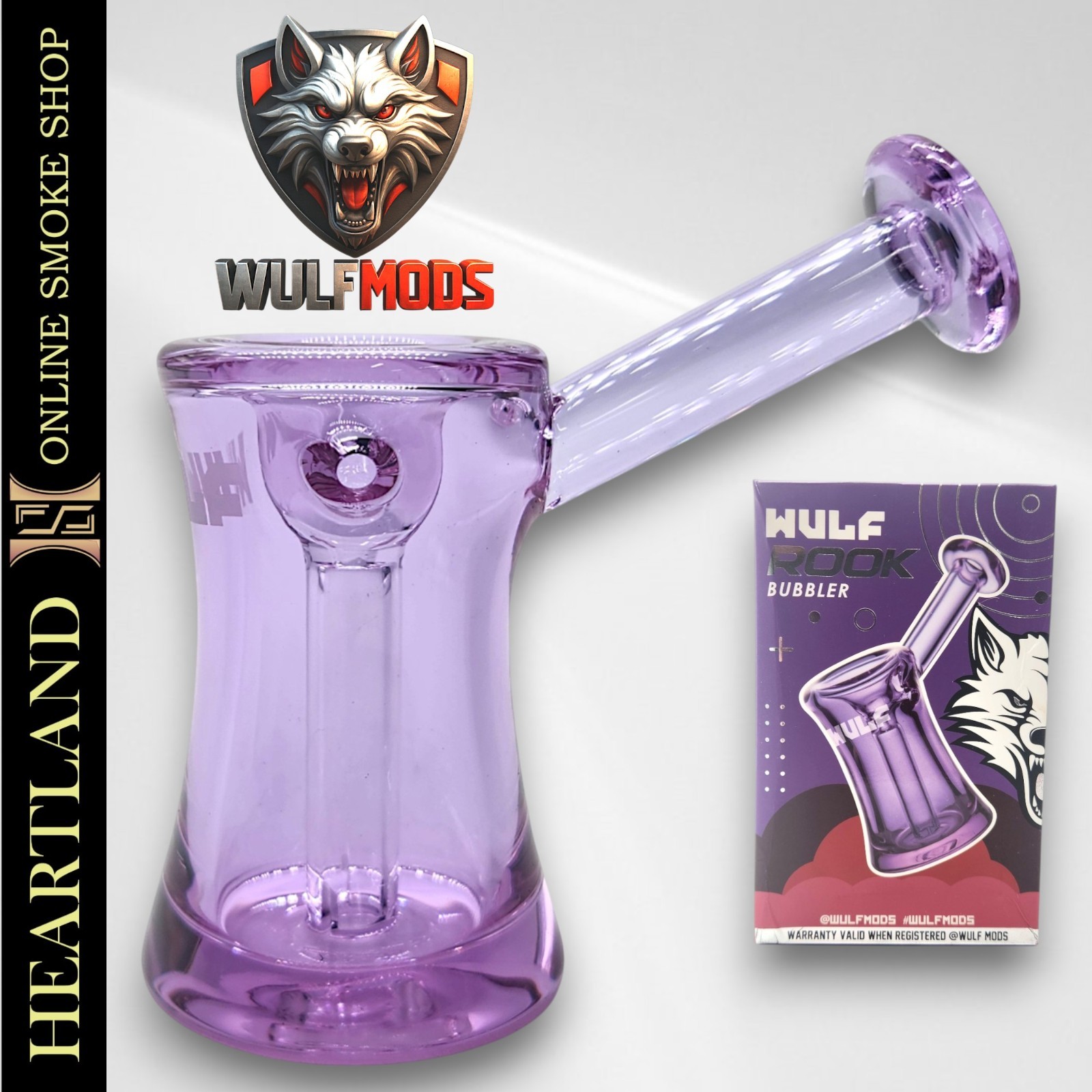 WULF Small Bubbler Mini Bong High Quality Thick BORO Glass Water Pipe | PURPLE