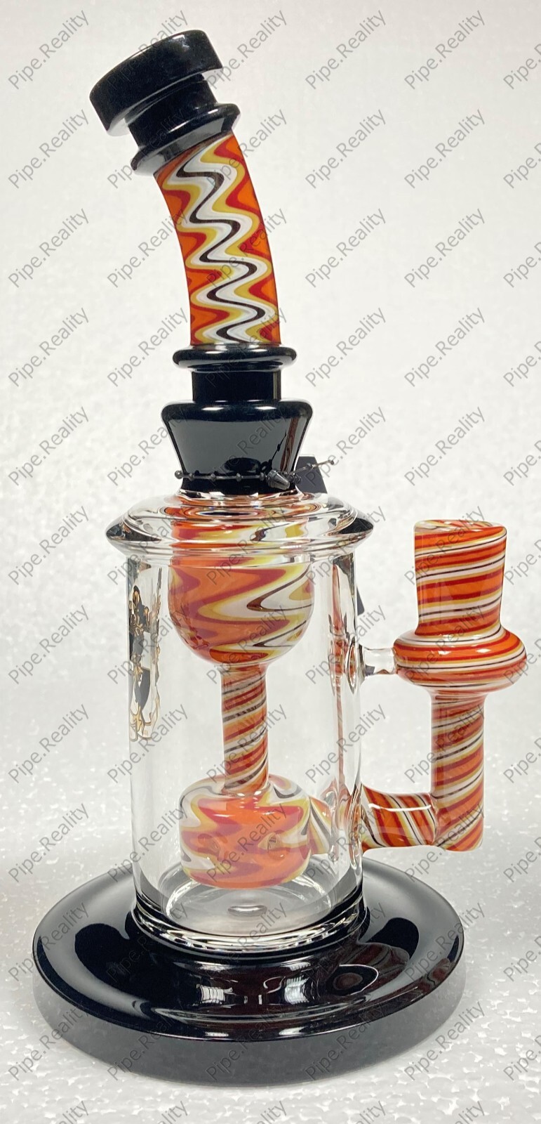 8&Prime; Black Red Orange Yellow White Wig Wag Torus Recycler Showerhead Perc Bubbler