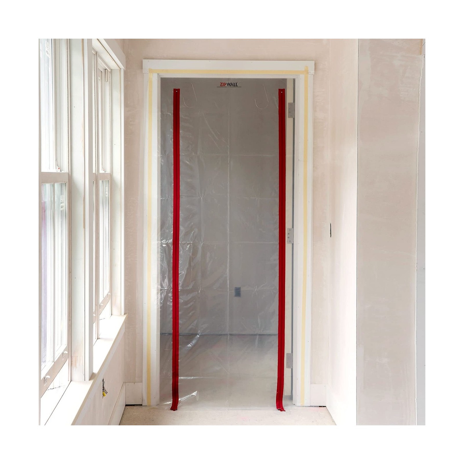 ZIPWALL ZipDoor ZDS Standard Dust Barrier Zipper Door Kit, 1 Pack, Red