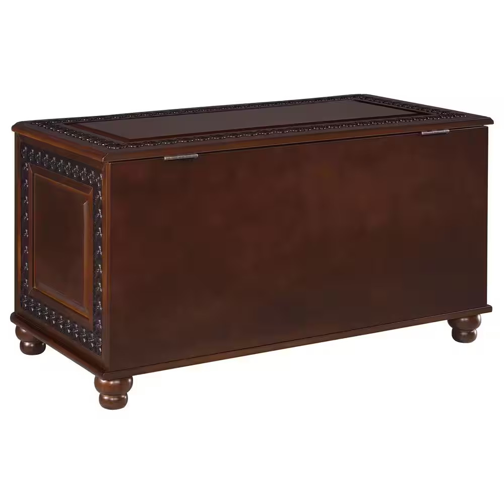 Finlay Deep Tobacco Trunk with Flip Open Storage 40 In. W