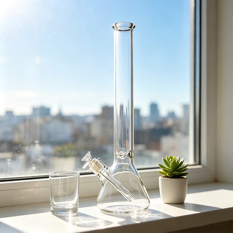 18&Prime; Thick Hammer Glass Bubbler Bong Carb Hole Premium Quality Water Pipe Hookah